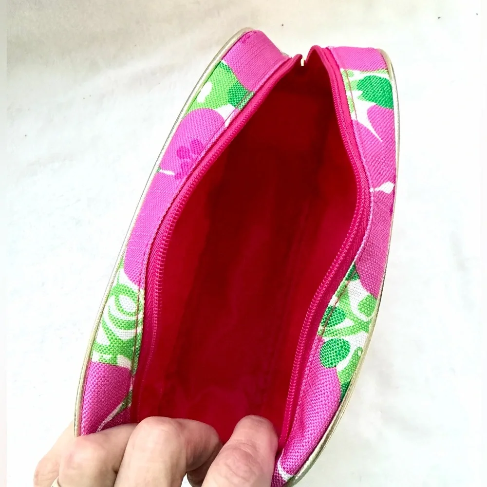 Estee Lauder Lilly Pulitzer Pink Green Makeup Bag Floral Print Collaboration New